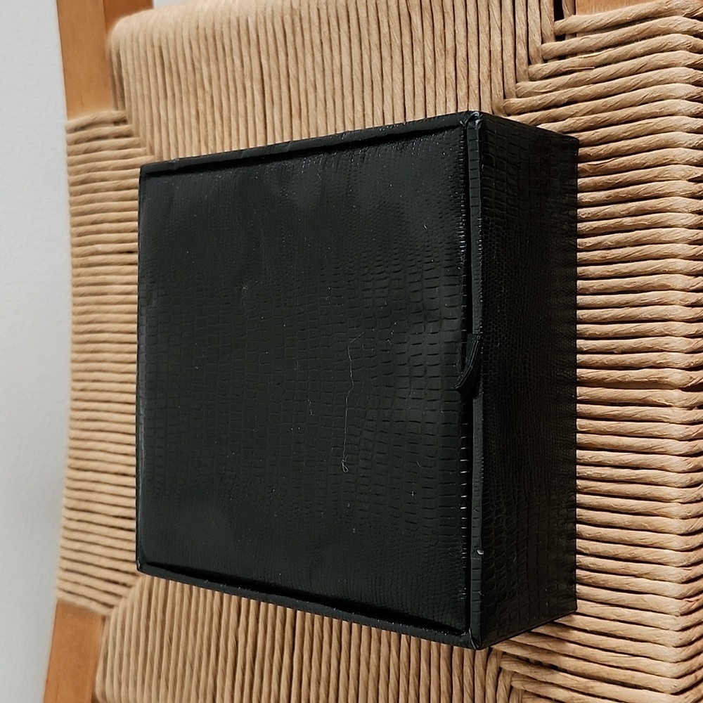 Chanel parfume box black reptile 2 section box